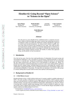 EleutherAI: Going Beyond "Open Science" to "Science in the Open"