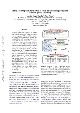 Entity Tracking via Effective Use of Multi-Task Learning Model and
  Mention-guided Decoding