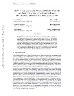 How Much Data Are Augmentations Worth? An Investigation into Scaling
  Laws, Invariance, and Implicit Regularization