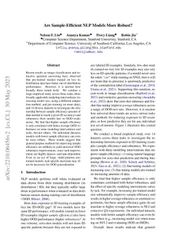 Are Sample-Efficient NLP Models More Robust?