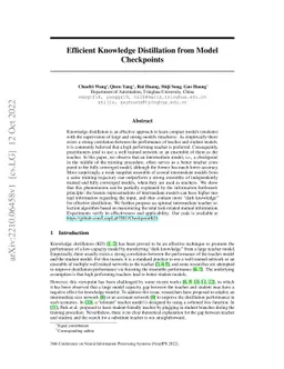 Efficient Knowledge Distillation from Model Checkpoints
