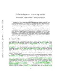 Differentially private multivariate medians