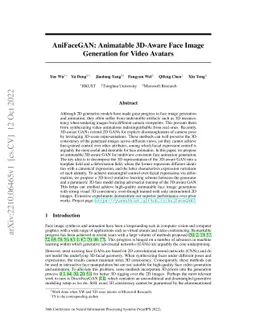 AniFaceGAN: Animatable 3D-Aware Face Image Generation for Video Avatars