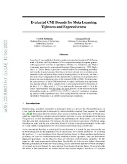 Evaluated CMI Bounds for Meta Learning: Tightness and Expressiveness