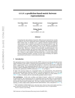 GULP: a prediction-based metric between representations