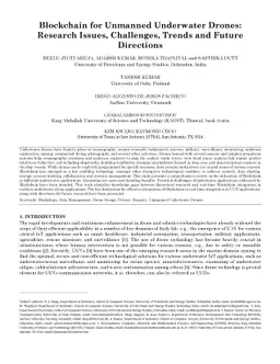 Blockchain for Unmanned Underwater Drones: Research Issues, Challenges,
  Trends and Future Directions