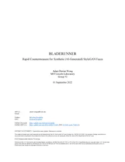 BLADERUNNER: Rapid Countermeasure for Synthetic (AI-Generated) StyleGAN
  Faces