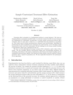 Sample Constrained Treatment Effect Estimation