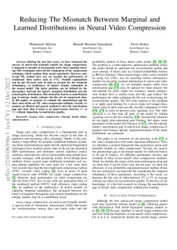 Reducing The Mismatch Between Marginal and Learned Distributions in
  Neural Video Compression