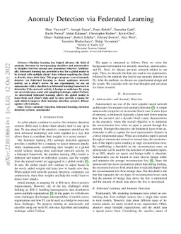 Anomaly Detection via Federated Learning