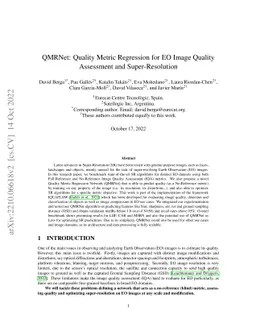 QMRNet: Quality Metric Regression for EO Image Quality Assessment and
  Super-Resolution