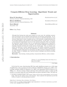 Compute-Efficient Deep Learning: Algorithmic Trends and Opportunities