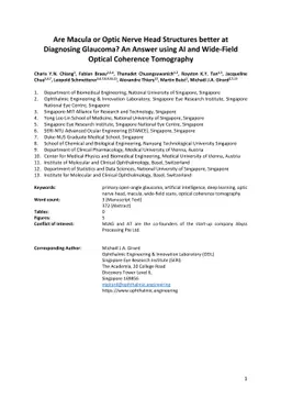 Are Macula or Optic Nerve Head Structures better at Diagnosing Glaucoma?
  An Answer using AI and Wide-Field Optical Coherence Tomography