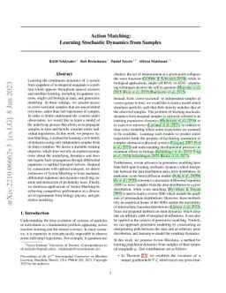 Action Matching: Learning Stochastic Dynamics from Samples