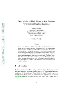 Walk a Mile in Their Shoes: a New Fairness Criterion for Machine
  Learning