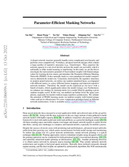 Parameter-Efficient Masking Networks