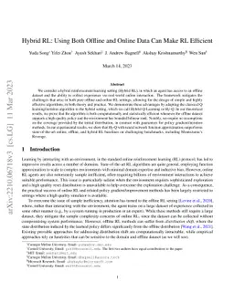 Hybrid RL: Using Both Offline and Online Data Can Make RL Efficient