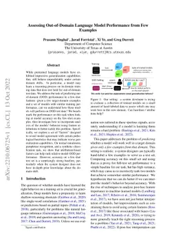 Assessing Out-of-Domain Language Model Performance from Few Examples