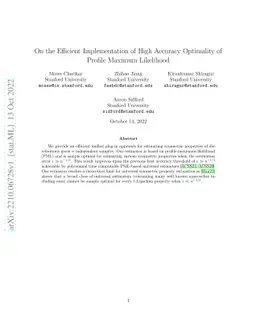 On the Efficient Implementation of High Accuracy Optimality of Profile
  Maximum Likelihood