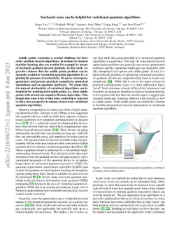 Stochastic noise can be helpful for variational quantum algorithms