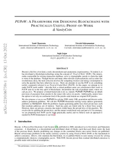 PUPoW: A framework for designing blockchains with
  practically-useful-proof-of-work & vanitycoin