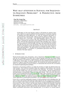 Why self-attention is Natural for Sequence-to-Sequence Problems? A
  Perspective from Symmetries