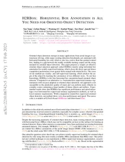 H2RBox: Horizontal Box Annotation is All You Need for Oriented Object
  Detection