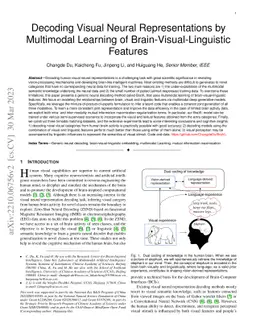 Decoding Visual Neural Representations by Multimodal Learning of
  Brain-Visual-Linguistic Features