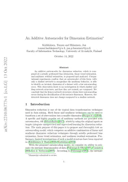 An Additive Autoencoder for Dimension Estimation