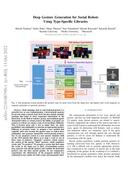 Deep Gesture Generation for Social Robots Using Type-Specific Libraries