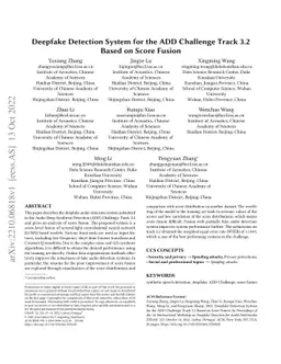 Deepfake Detection System for the ADD Challenge Track 3.2 Based on Score
  Fusion