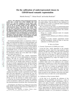 On the calibration of underrepresented classes in LiDAR-based semantic
  segmentation