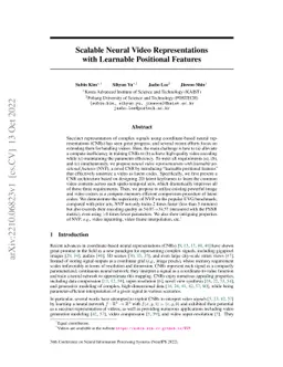 Scalable Neural Video Representations with Learnable Positional Features