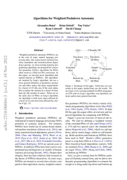 Algorithms for Weighted Pushdown Automata