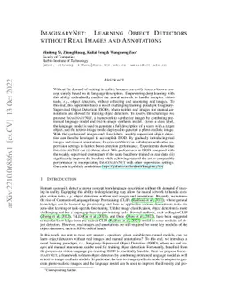 ImaginaryNet: Learning Object Detectors without Real Images and
  Annotations