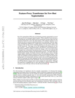 Feature-Proxy Transformer for Few-Shot Segmentation