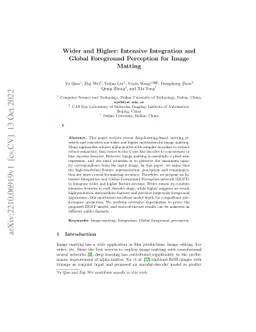 Wider and Higher: Intensive Integration and Global Foreground Perception
  for Image Matting