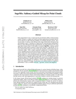 SageMix: Saliency-Guided Mixup for Point Clouds
