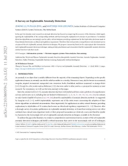 A Survey on Explainable Anomaly Detection