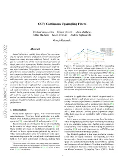 CUF: Continuous Upsampling Filters