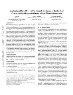 Evaluating Data-Driven Co-Speech Gestures of Embodied Conversational
  Agents through Real-Time Interaction