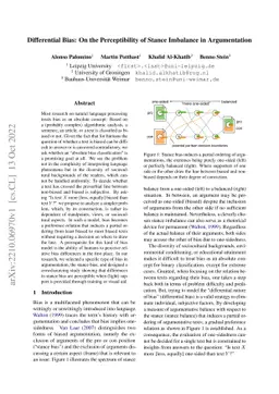 Differential Bias: On the Perceptibility of Stance Imbalance in
  Argumentation