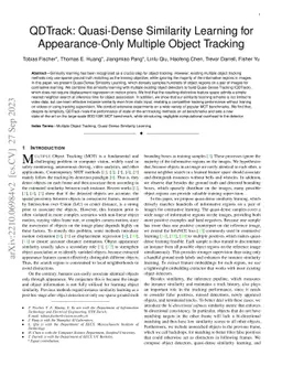QDTrack: Quasi-Dense Similarity Learning for Appearance-Only Multiple
  Object Tracking