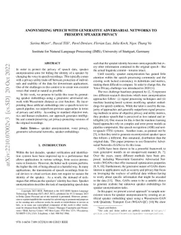 Anonymizing Speech with Generative Adversarial Networks to Preserve
  Speaker Privacy