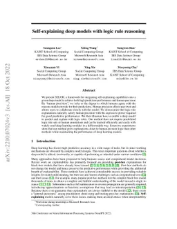 Self-explaining deep models with logic rule reasoning