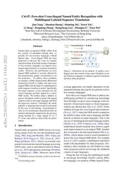 CROP: Zero-shot Cross-lingual Named Entity Recognition with Multilingual
  Labeled Sequence Translation
