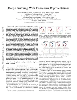 Deep Clustering With Consensus Representations
