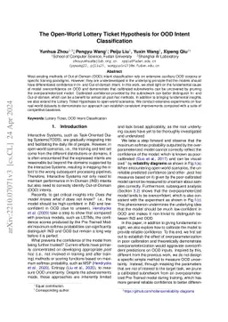 The Open-World Lottery Ticket Hypothesis for OOD Intent Classification