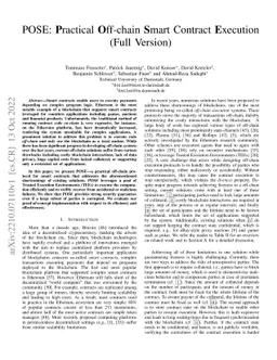 POSE: Practical Off-chain Smart Contract Execution