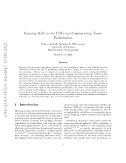 Learning Multivariate CDFs and Copulas using Tensor Factorization